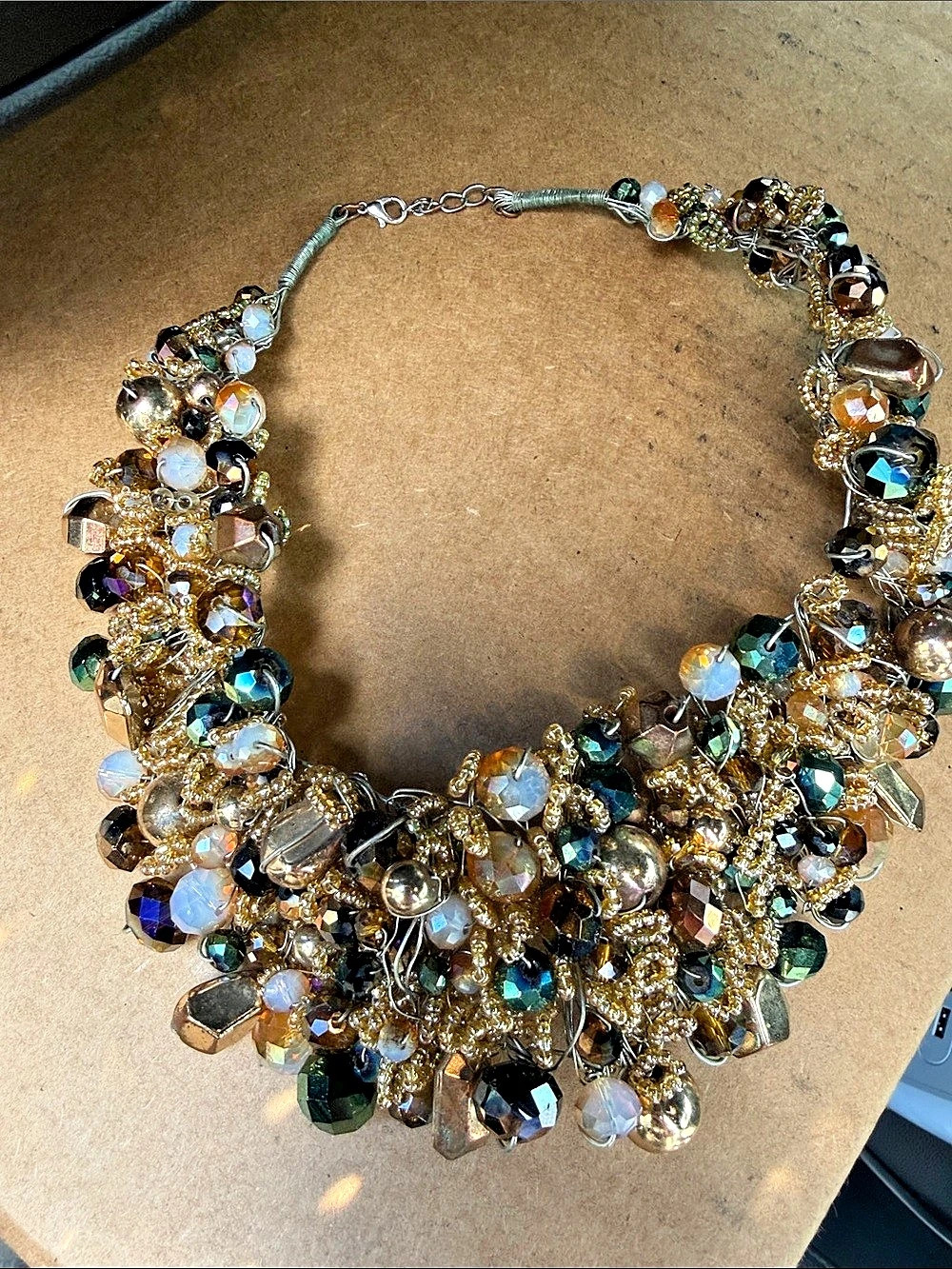 Statement Mixed-Metal Beaded Necklace